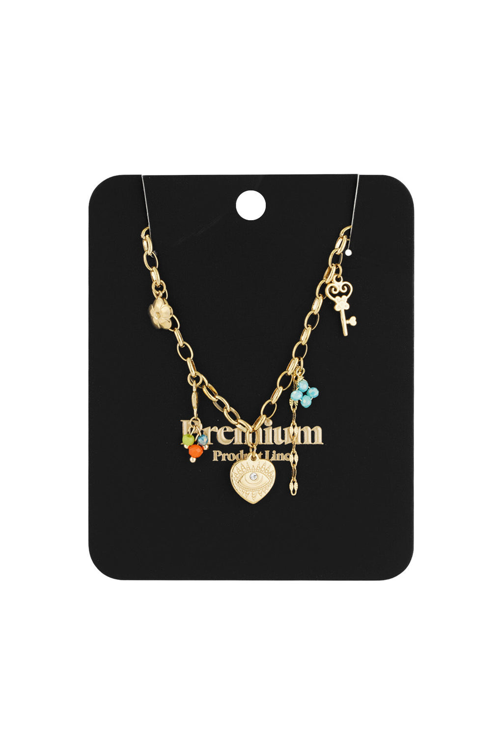 Elegant Gold-Toned Flower Heart Pendant Necklace