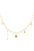 Elegant Gold Color Flower Pendant Necklace for Daily Wear