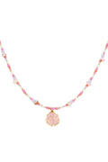 Elegant Pink Beaded Necklace for Spring/Summer