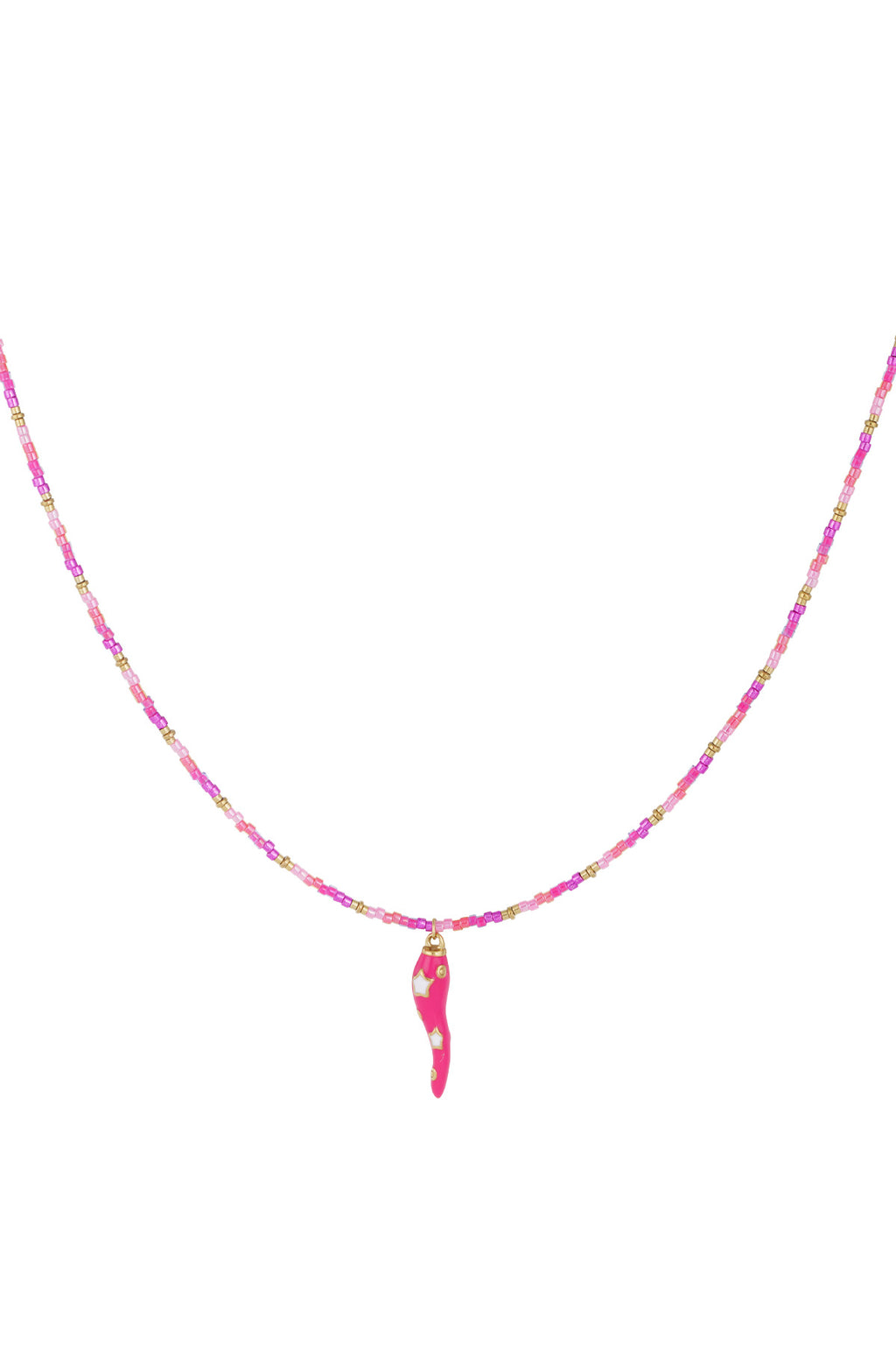 Fuchsia Beaded Necklace for Women - Simple & Stylish