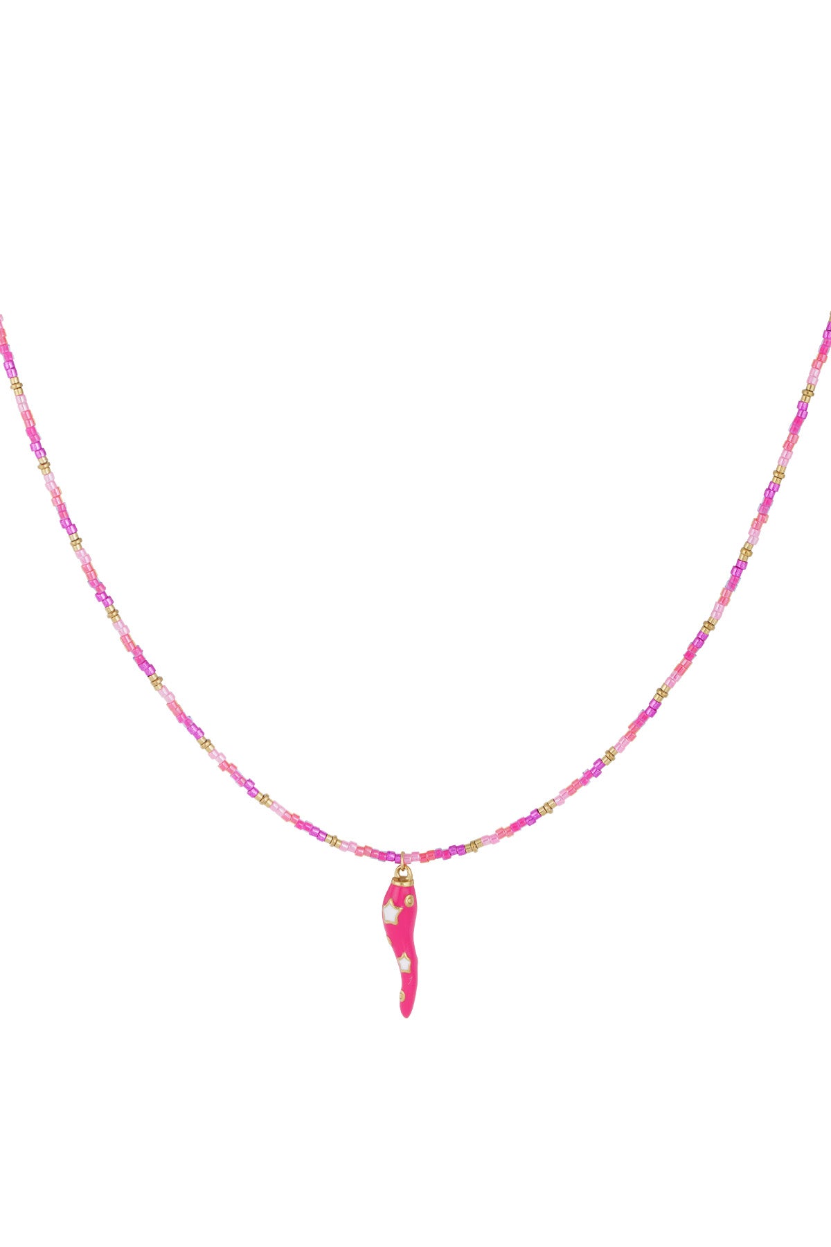 Fuchsia Beaded Necklace for Women - Simple & Stylish