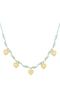 Elegant Fuchsia & Light Blue Braided Necklace for Spring