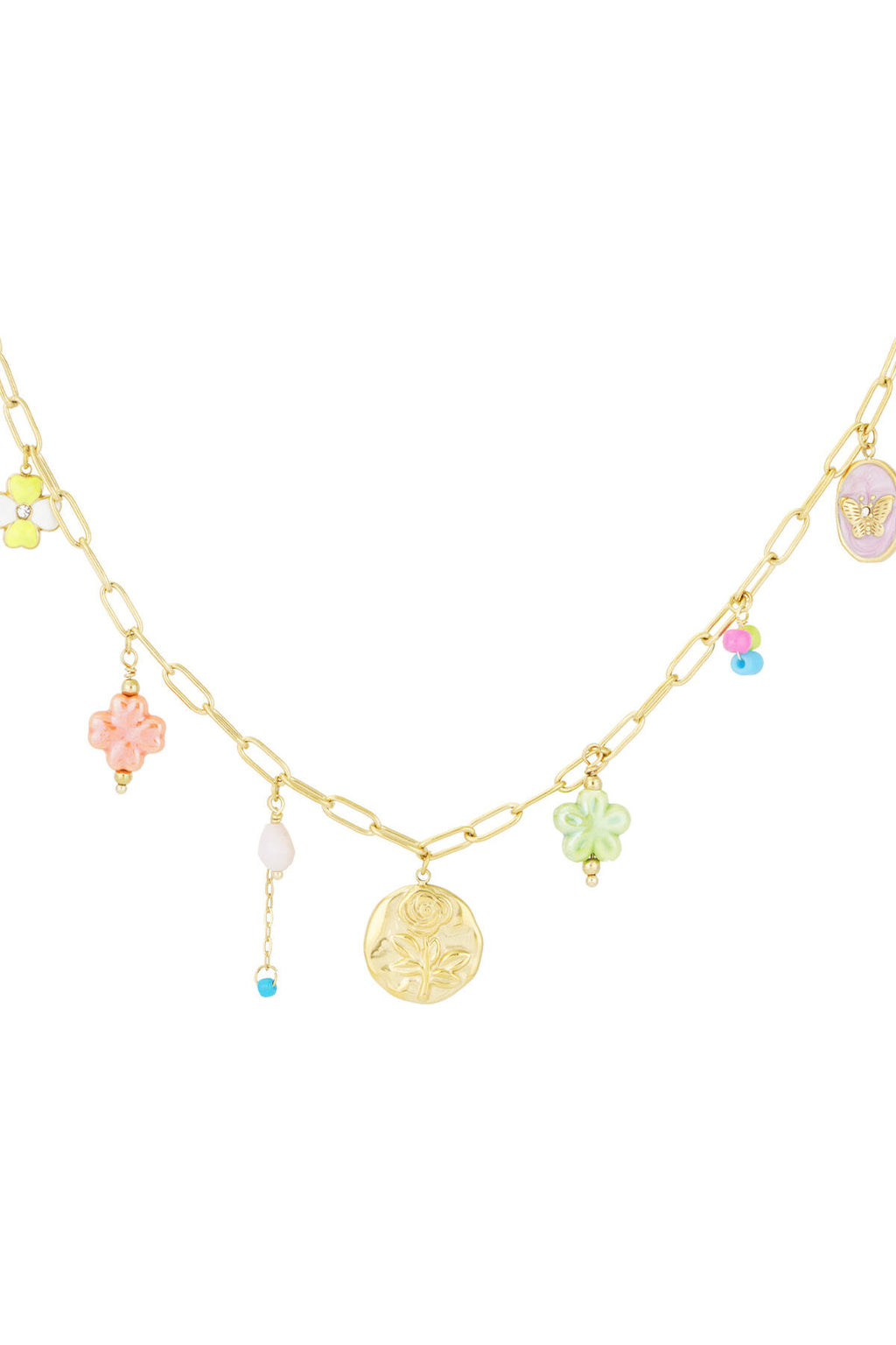 Elegant Gold Plated Flower Pendant Necklace