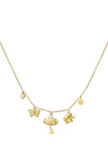 Elegant Heart & Butterfly Pendant Necklace - All Fit