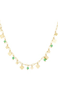 Collar trébol básico - Color oro verde