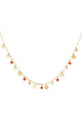 Stylish Stainless Steel Red & Blue Pendant Necklace
