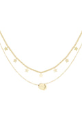 Elegant Star Layered Necklace in Silver & Gold