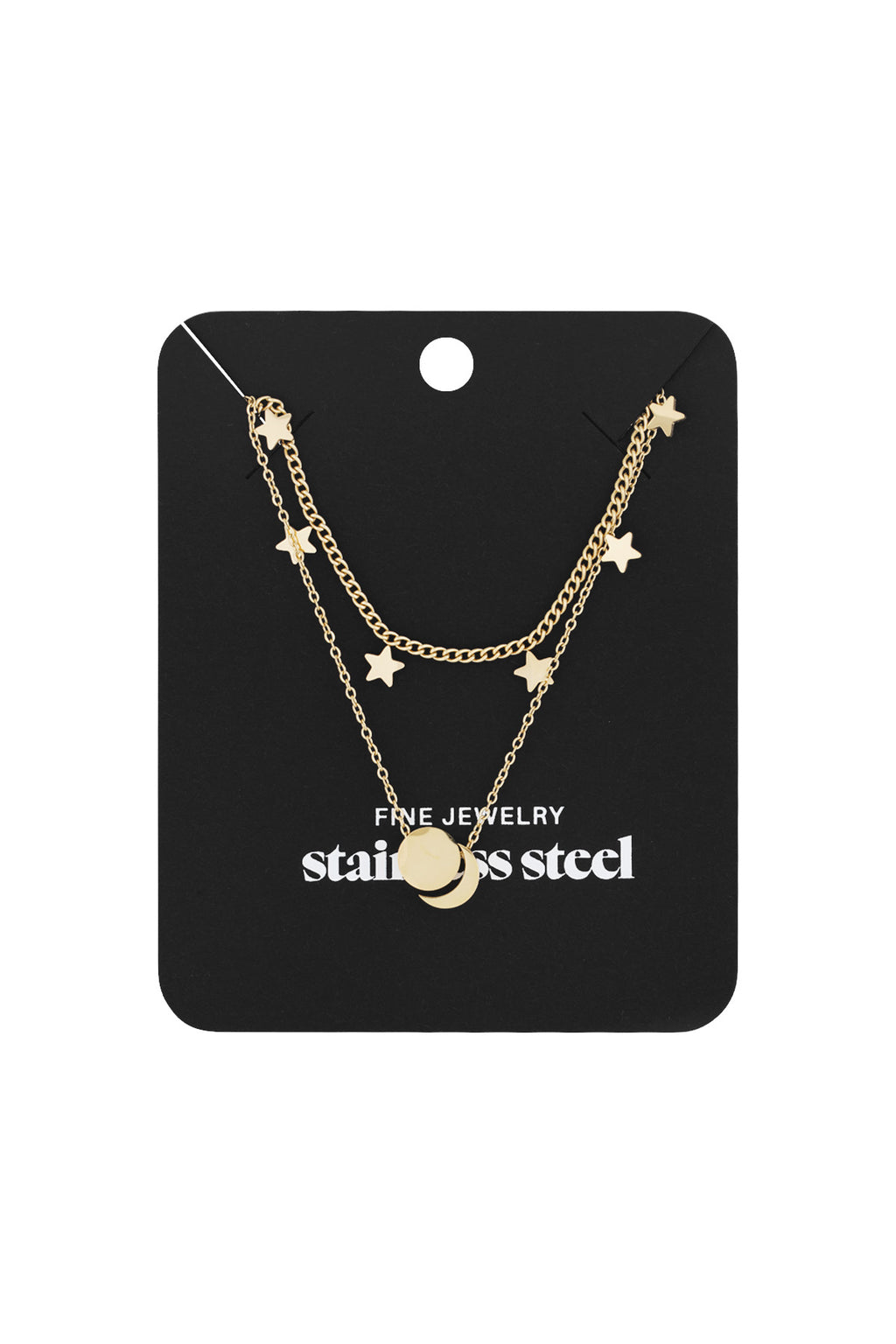 Elegant Star Layered Necklace in Silver & Gold