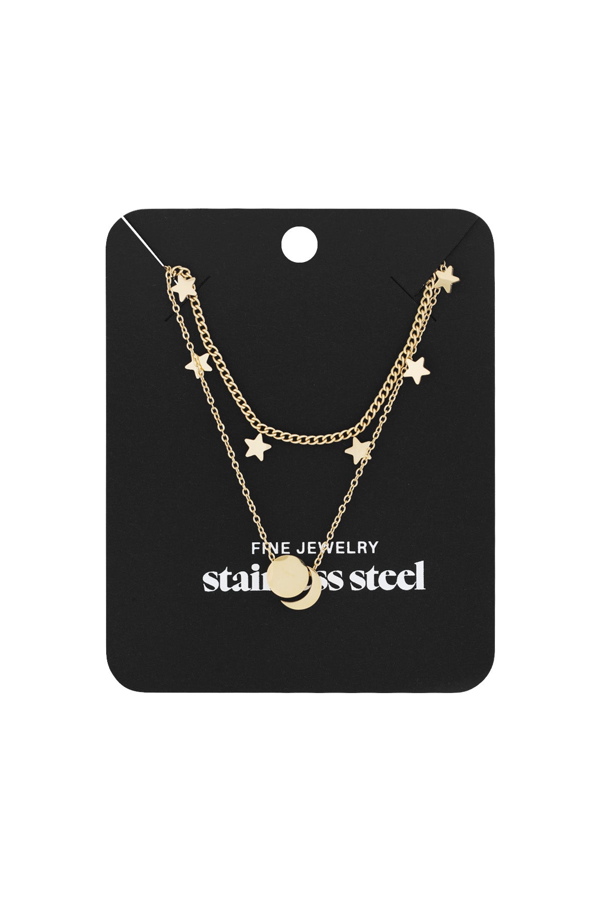 Elegant Star Layered Necklace in Silver & Gold