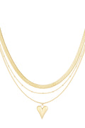 Elegant Gold Layered Heart Necklace for Daily Wear