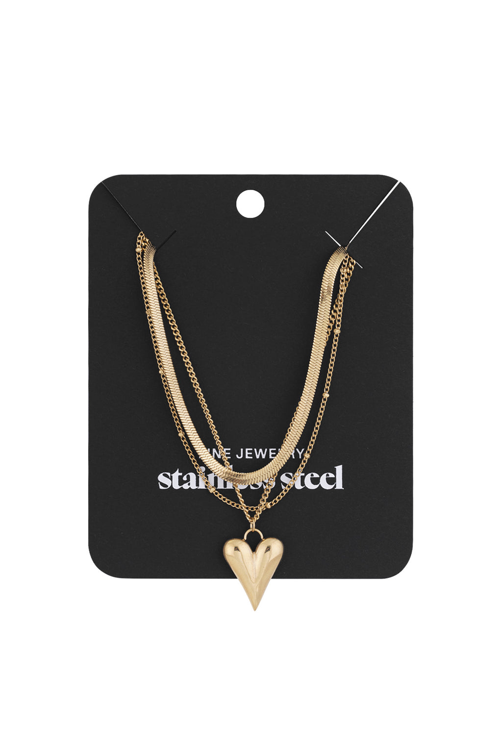 Elegant Gold Layered Heart Necklace for Daily Wear