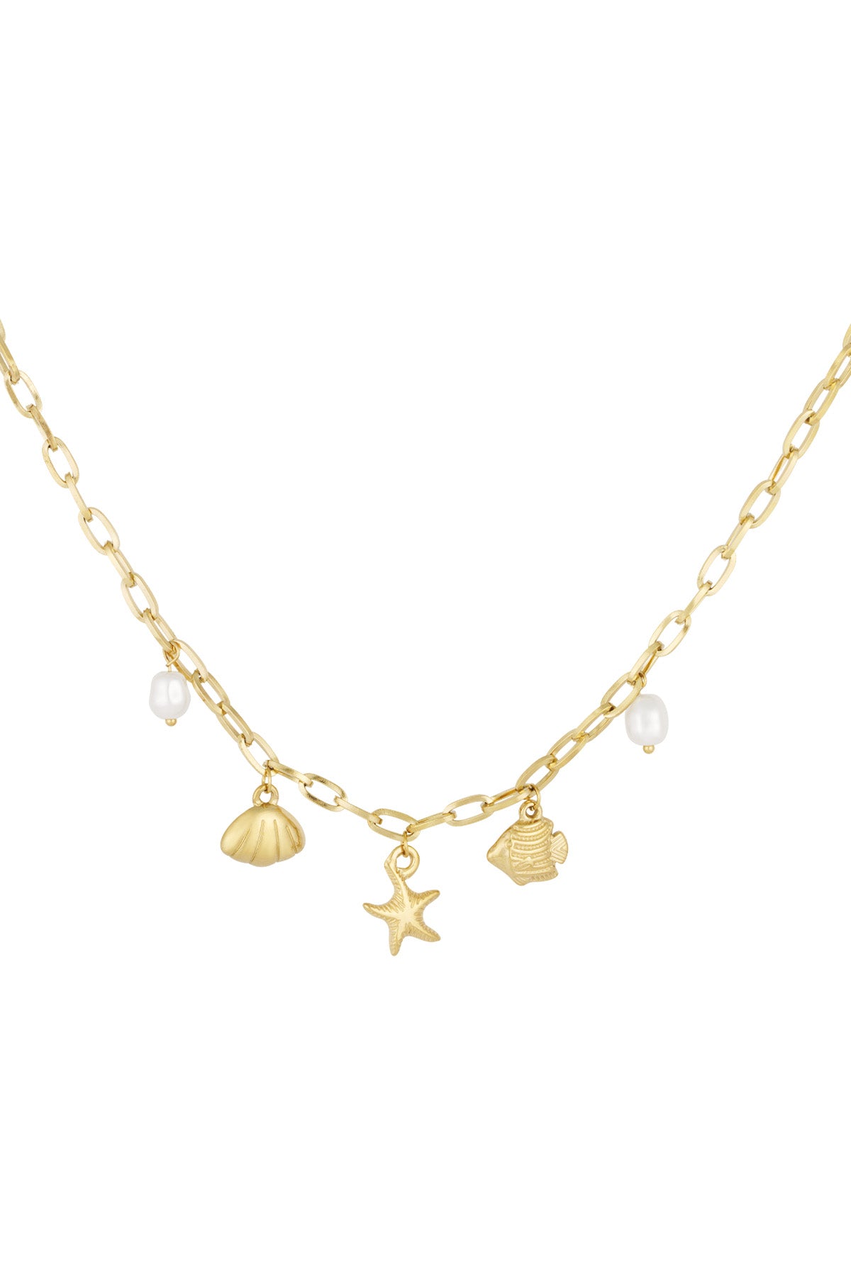 Elegant Oceanic Style Pendant Necklace - Silver & Gold