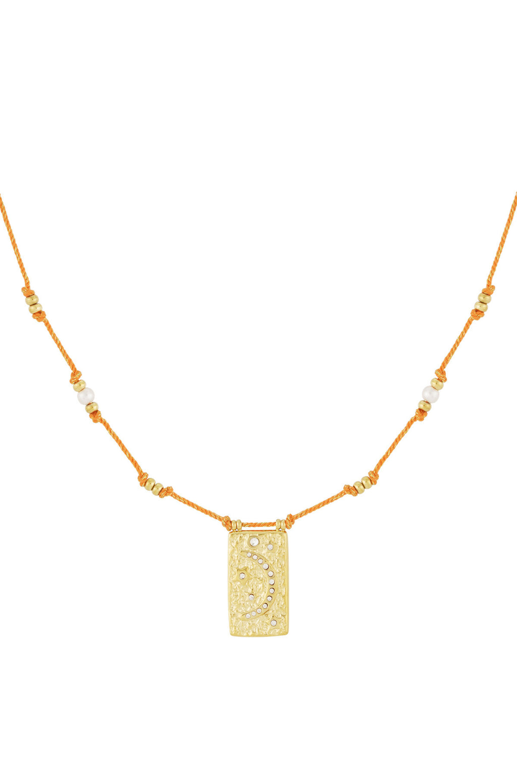 Elegant Braided Necklace in Orange and Fuchsia