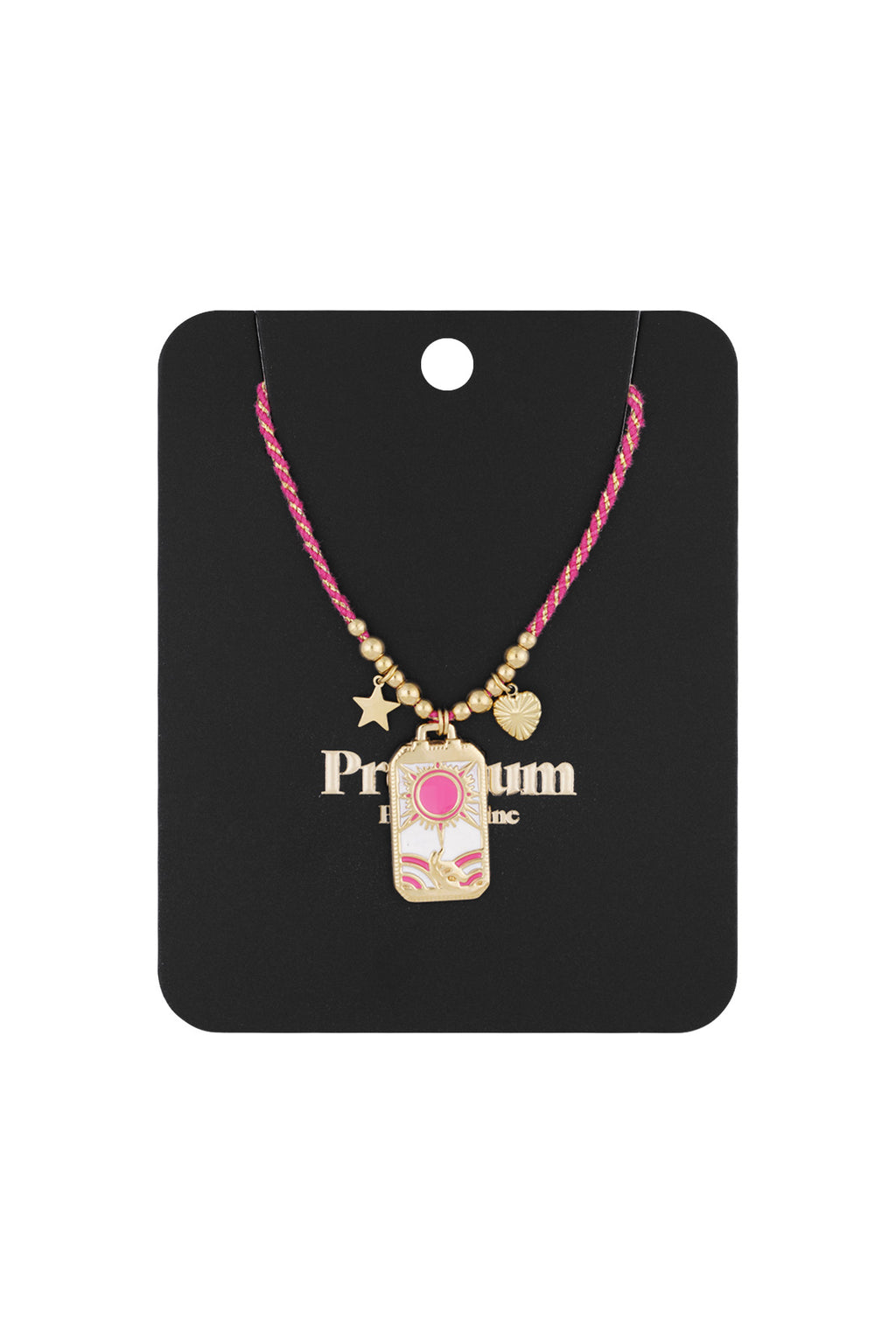 Chic Pink & Red Braided Necklace for Spring/Summer