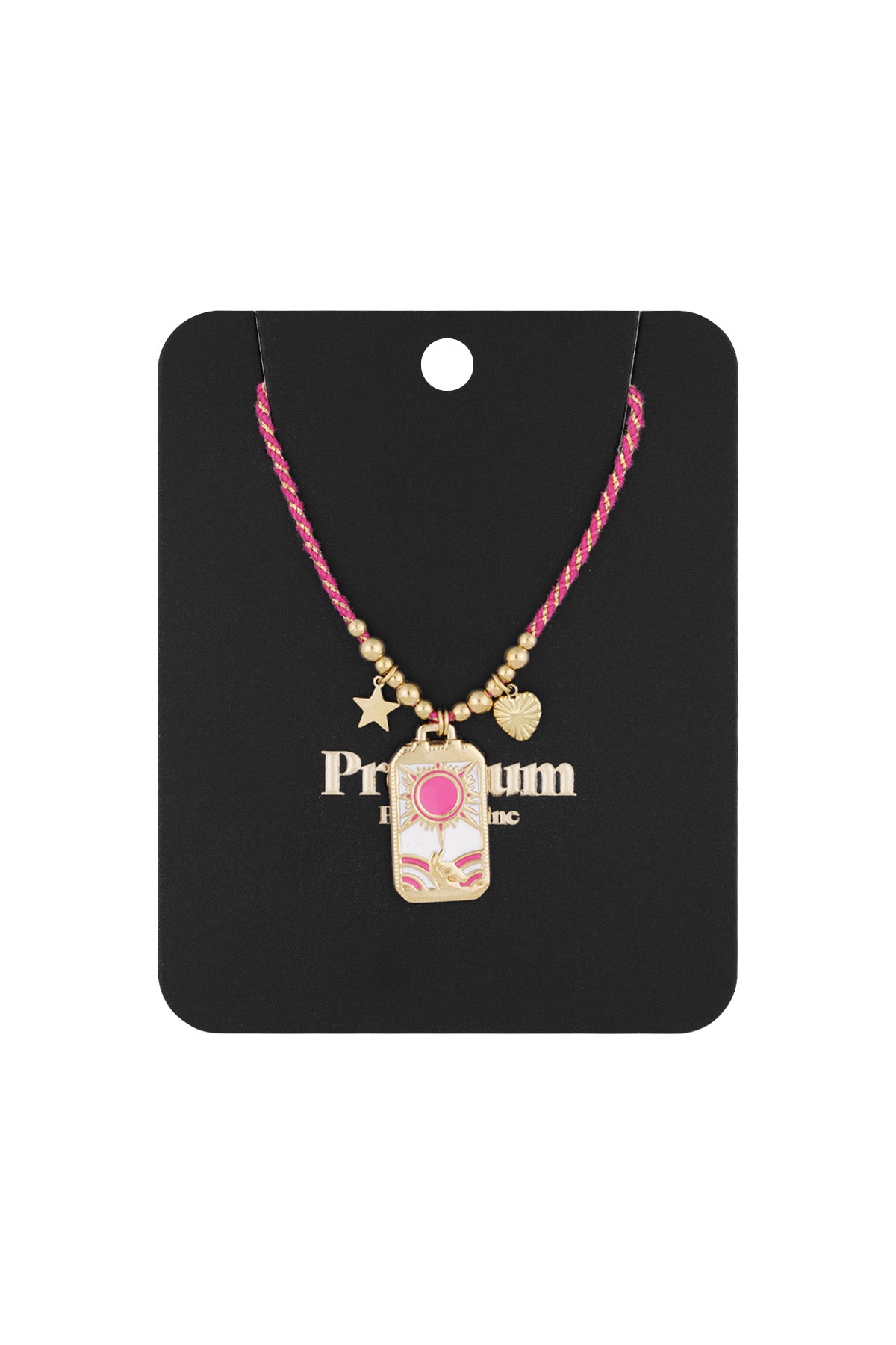 Chic Pink & Red Braided Necklace for Spring/Summer