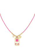 Chic Pink & Red Braided Necklace for Spring/Summer