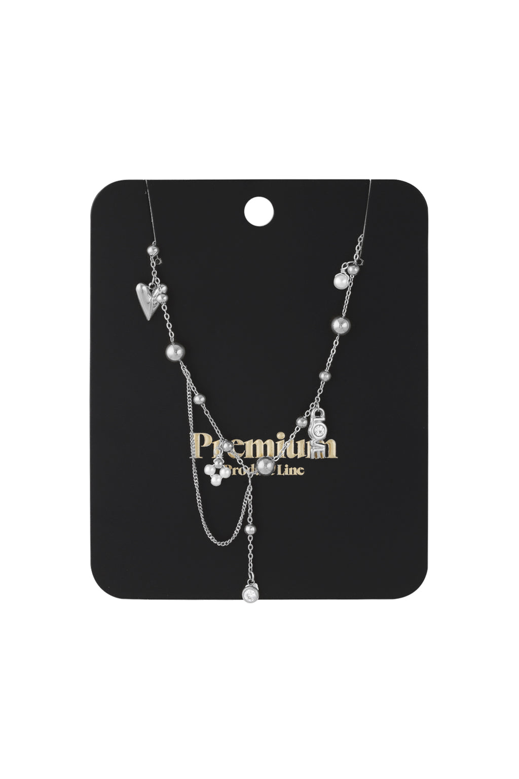 Elegant Irregular Shaped Pendant Necklace - Silver & Gold