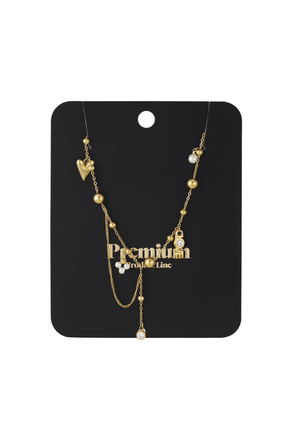 Elegant Irregular Shaped Pendant Necklace - Silver & Gold