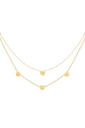 Elegant Multi-Layered Heart Necklace in Silver & Gold