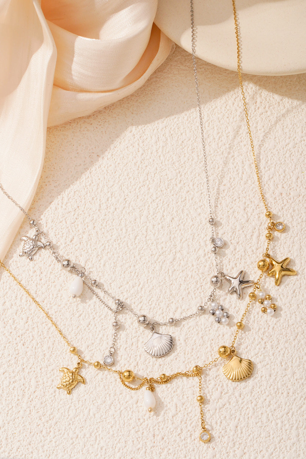 Elegant Oceanic Style Necklace for Women - Silver & Gold