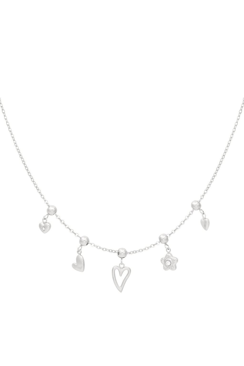 Elegant Heart Pendant Necklace for Women - Silver & Gold