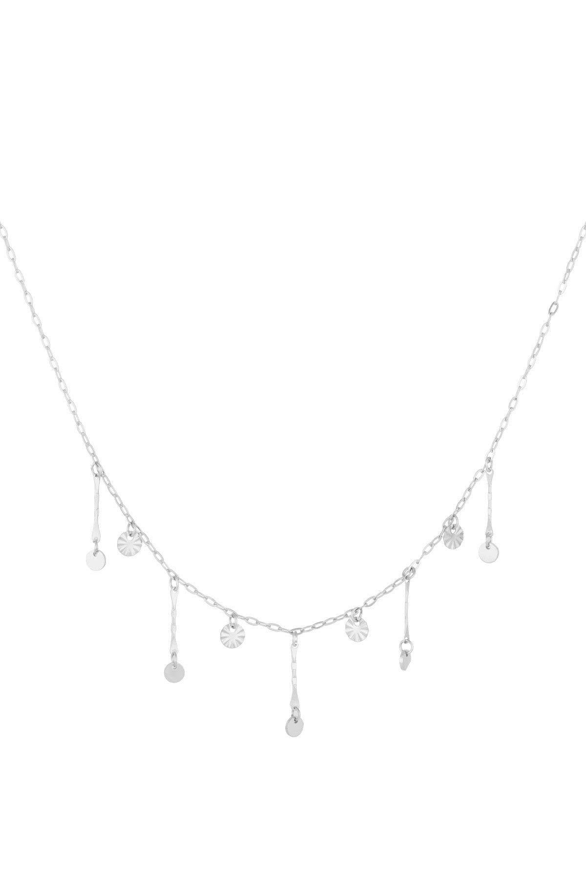 Elegant Irregular Shaped Pendant Necklace - Silver & Gold