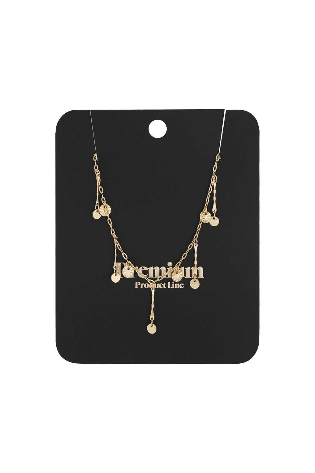 Elegant Irregular Shaped Pendant Necklace - Silver & Gold