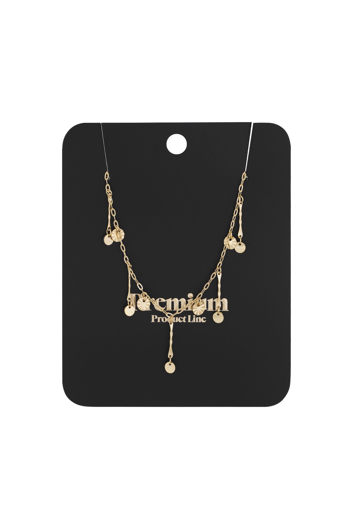 Elegant Irregular Shaped Pendant Necklace - Silver & Gold