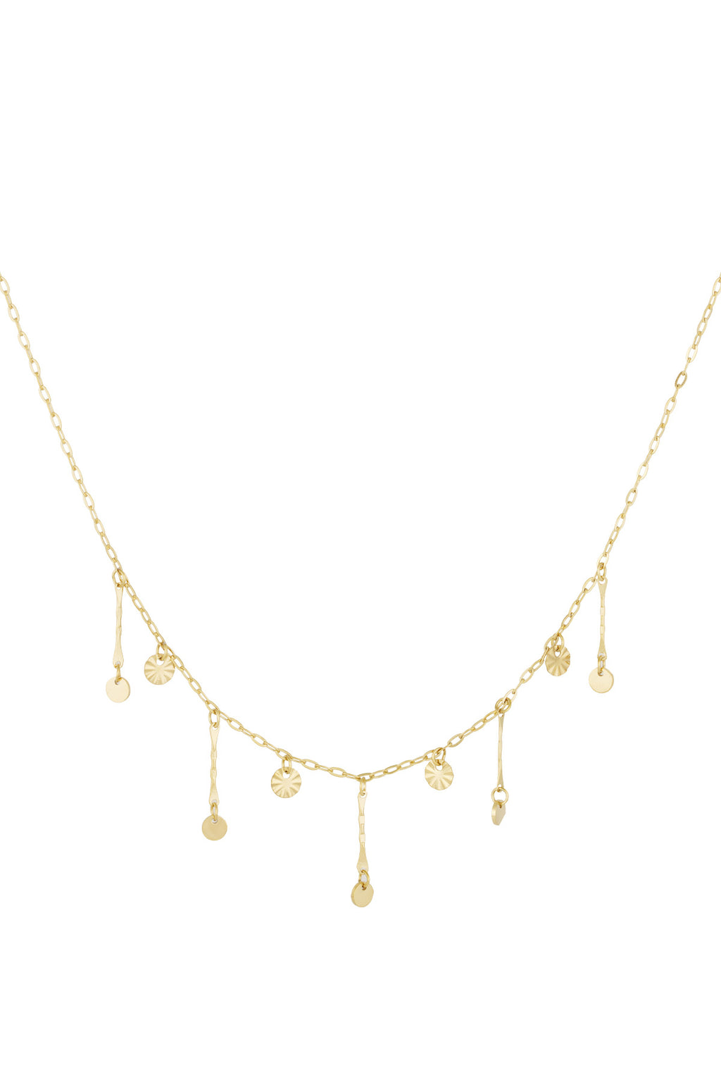 Elegant Irregular Shaped Pendant Necklace - Silver & Gold