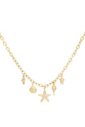 Elegant Gold Colored Stainless Steel Pendant Necklace