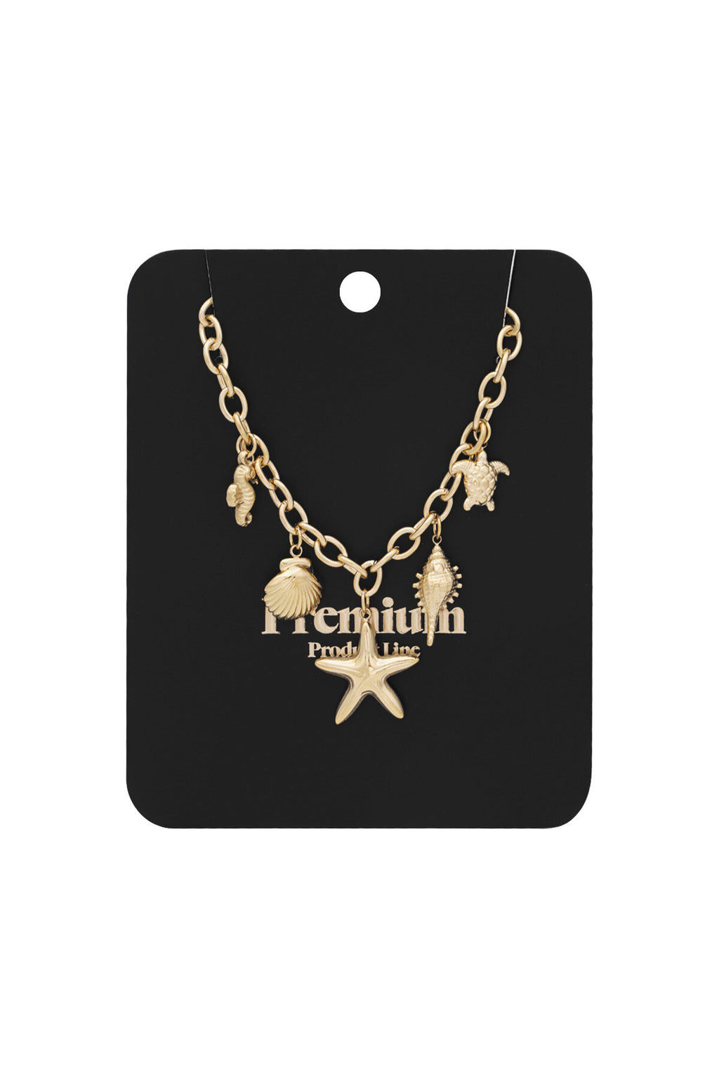 Elegant Gold Colored Stainless Steel Pendant Necklace