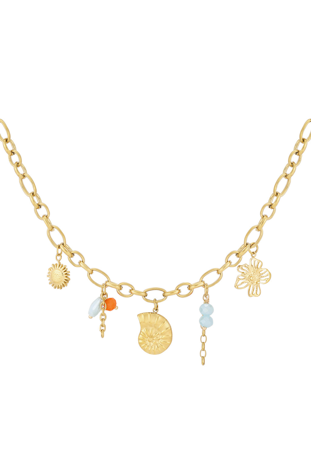 Elegant Gold Color Stainless Steel Oceanic Necklace