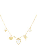Elegant Heart Pendant Necklace in Silver & Gold