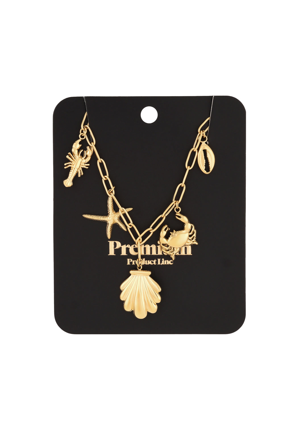 Elegant 14K Gold Plated Oceanic Pendant Necklace