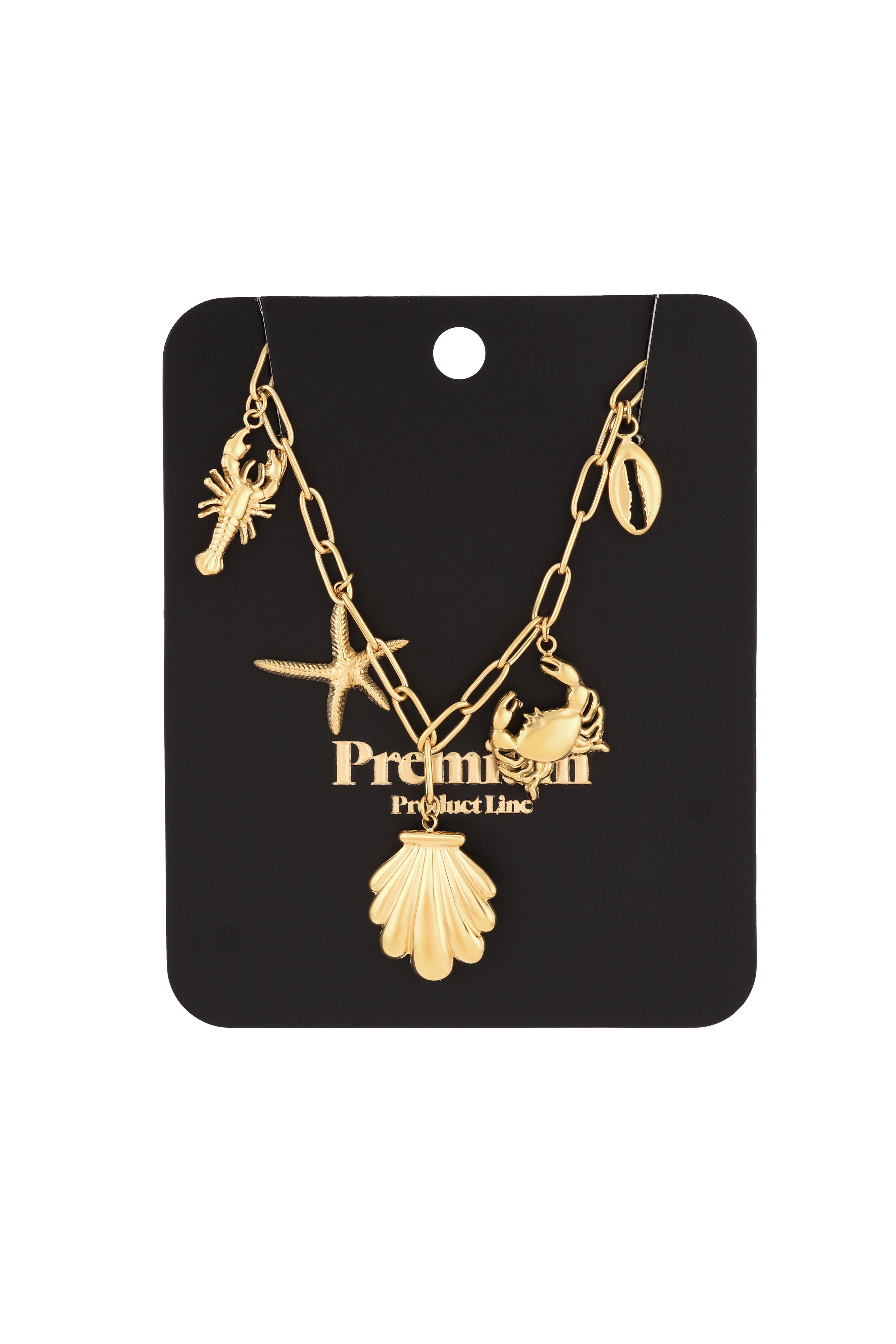 Elegant 14K Gold Plated Oceanic Pendant Necklace