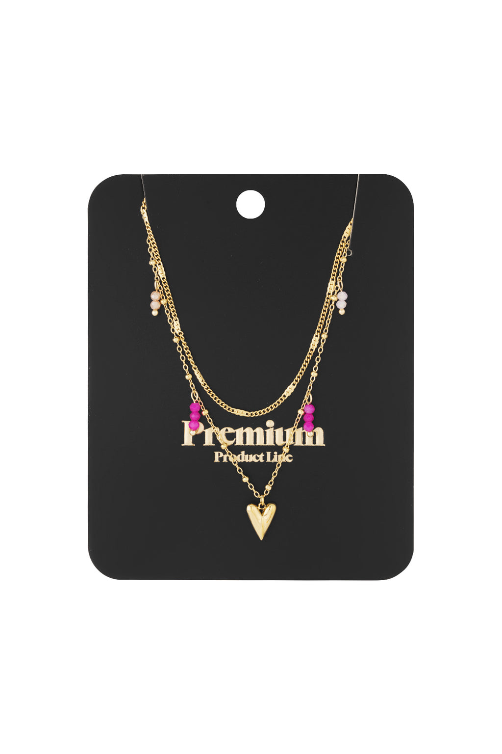 Elegant Multi-Layered Heart Necklace in Silver & Gold