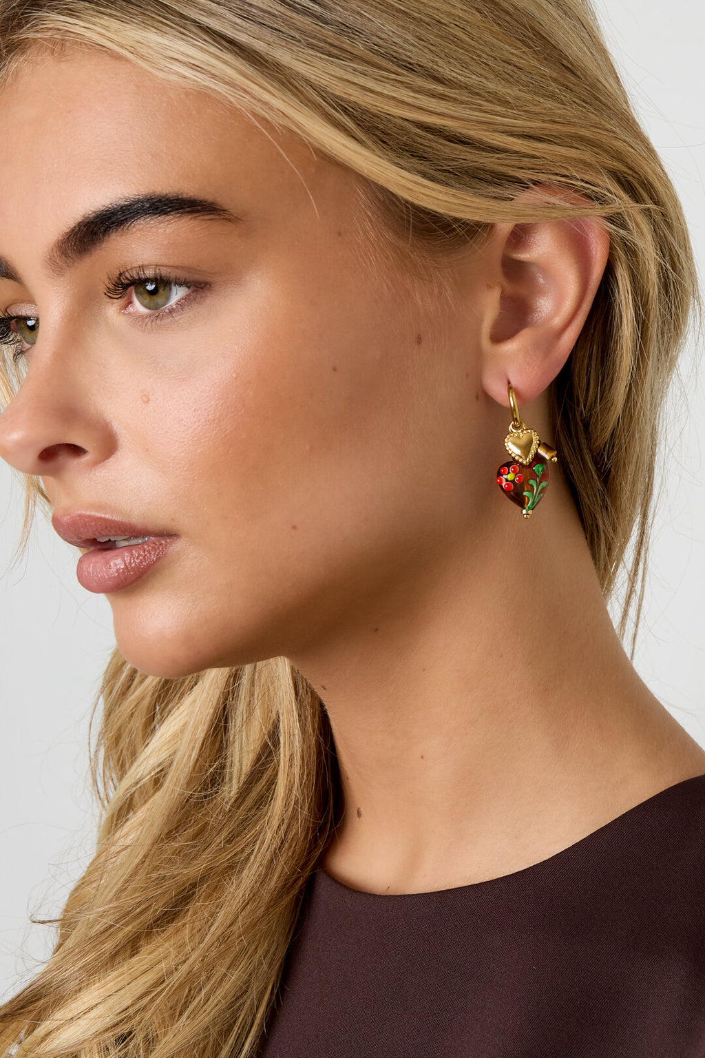 Stylish Heart Loop Drop Earrings for Winter