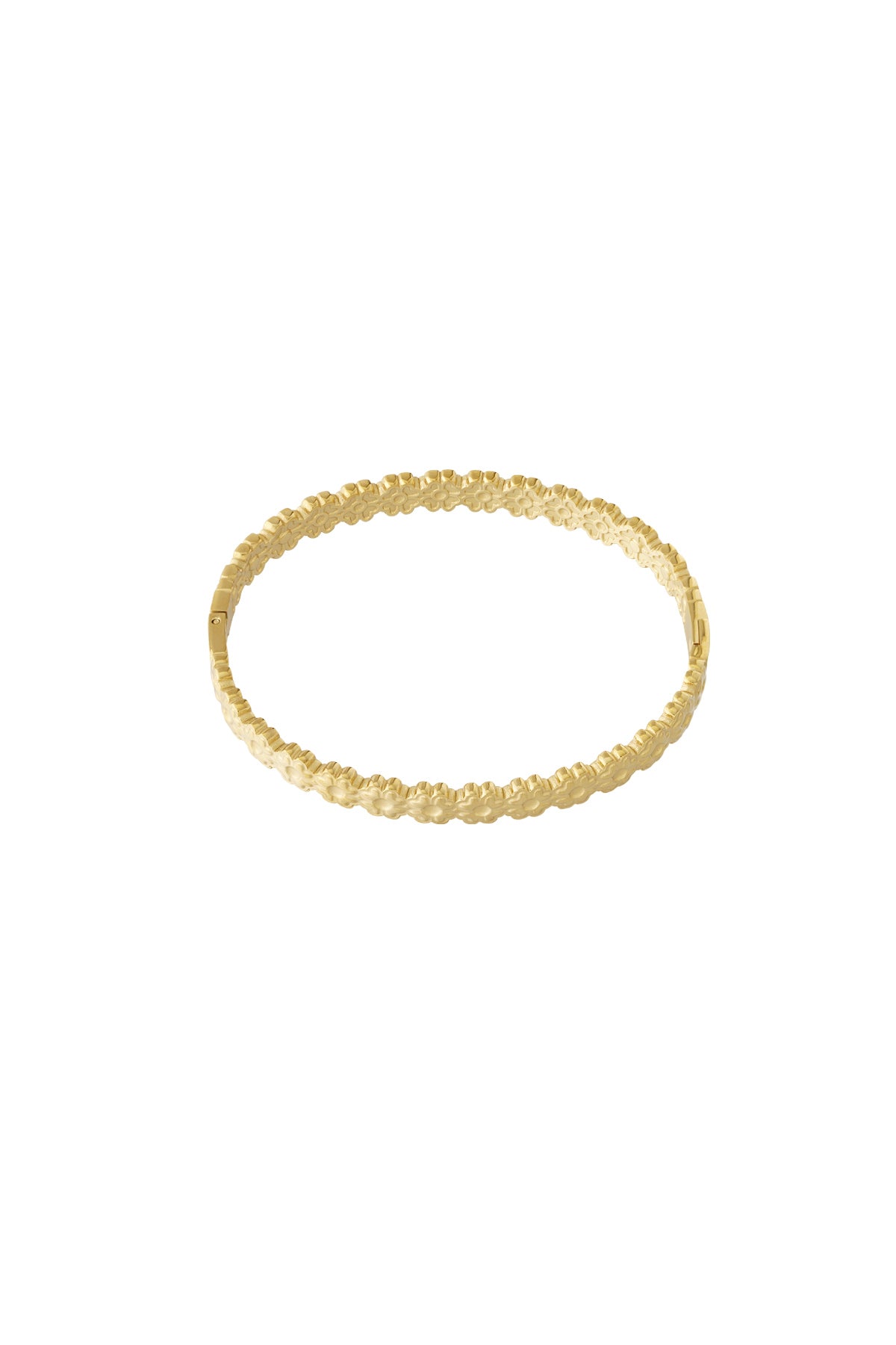 Elegant 14K Gold Plated Flower Bangle for Women