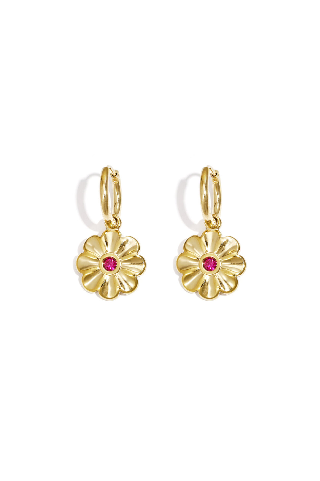 Elegant Flower Drop Earrings in Silver and Gold