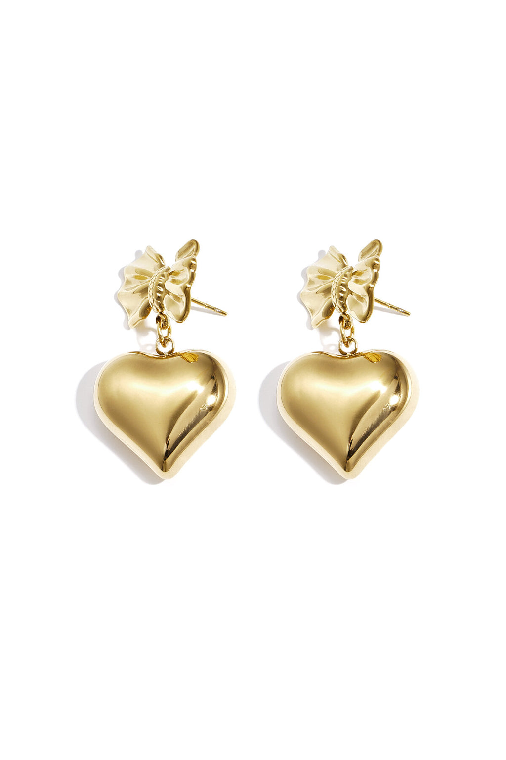 Elegant Heart & Bow Knot Drop Earrings for Women