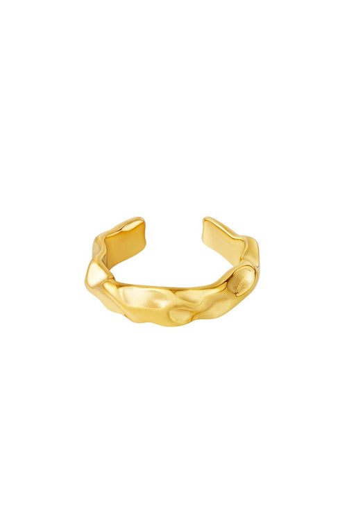 Anillo de forma orgánica Color dorado Acero inoxidable One size