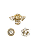 Elegant Multicolour Brooch in White Gold Alloy