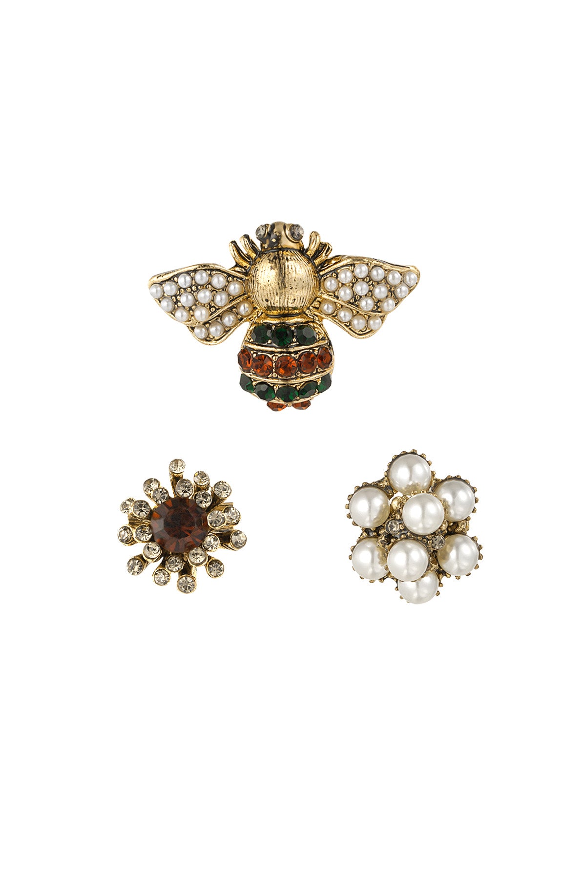 Elegant Multicolour Brooch in White Gold Alloy