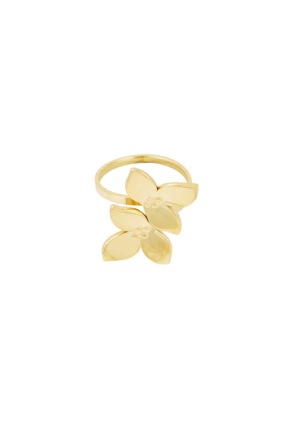 Anillo flor duo - Color oro