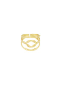 Elegant Stainless Steel Statement Ring, Silver & Gold
