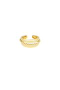 Elegant Statement Ring in Silver & Gold Tones