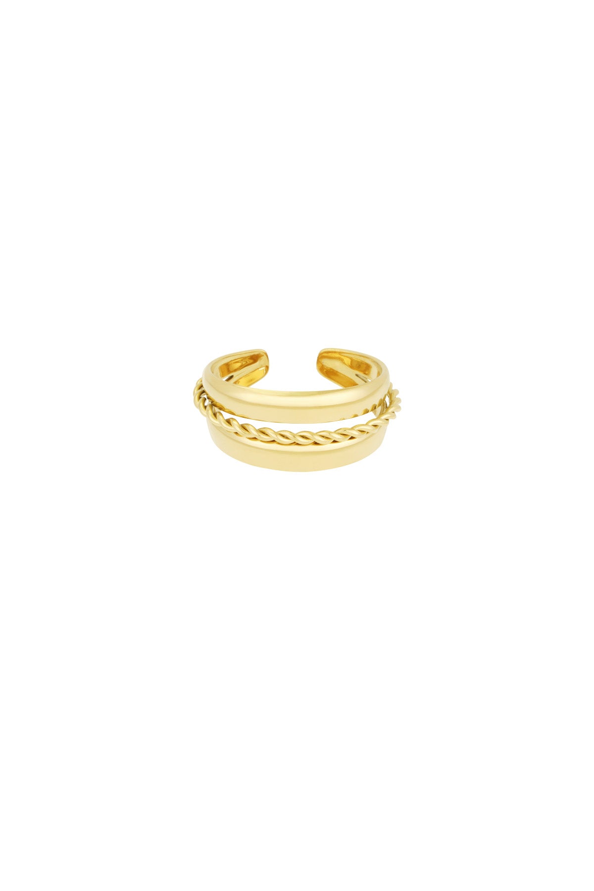 Elegant Statement Ring in Silver & Gold Tones