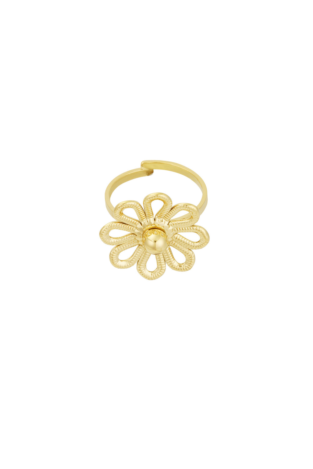 Elegant All-Fit Flower Statement Ring in Silver & Gold
