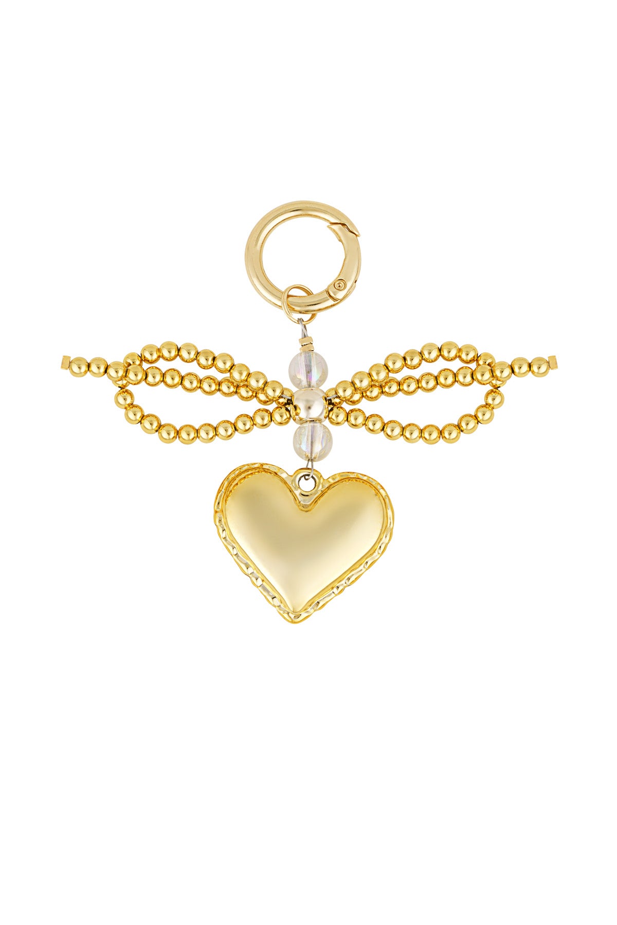 Elegant Gold Heart Bag Charm for Everyday Style