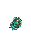 Elegant Alloy Brooch in Purple and Green